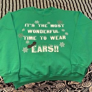 Disney “It’s the most wonderful time to wear ears” handmade sweatshirt green XL